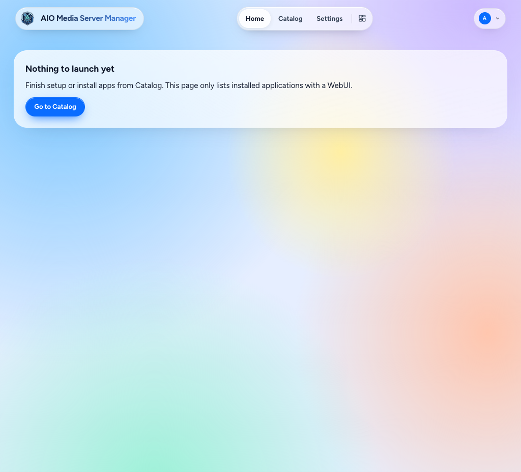 Home before any applications are installed, light theme